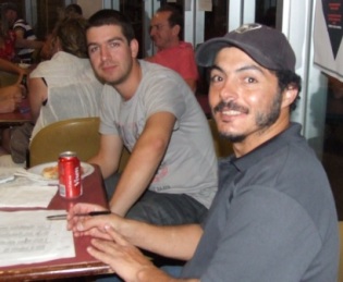 The money men: Manning the door (and the books) are Club Treasurer Stephen Tassos (left) and Junior Treasurer and raffle organiser Danny Terzini.